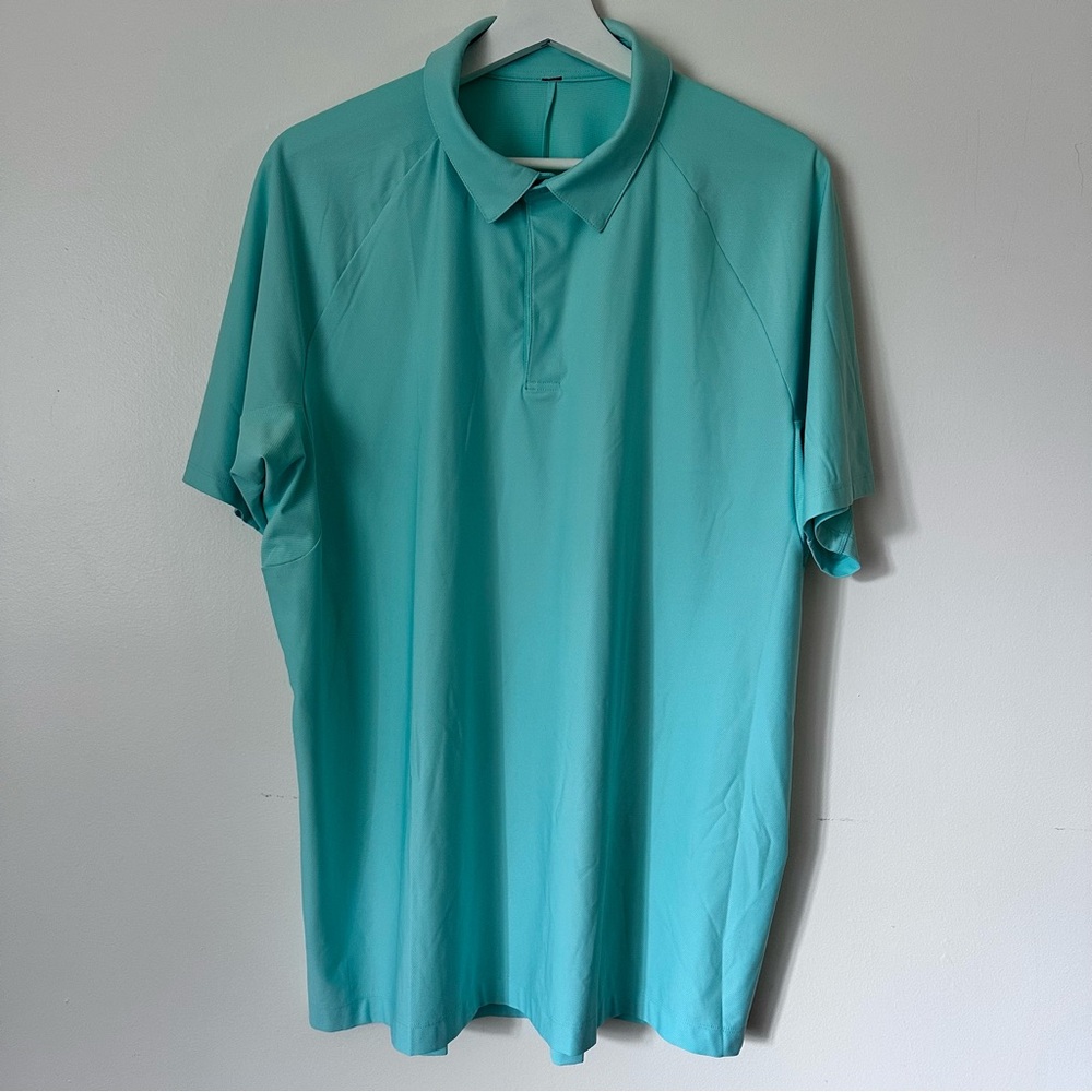 Lululemon Golf Polo Shirt Snap Button Front Performance Stretch Mint Green XL